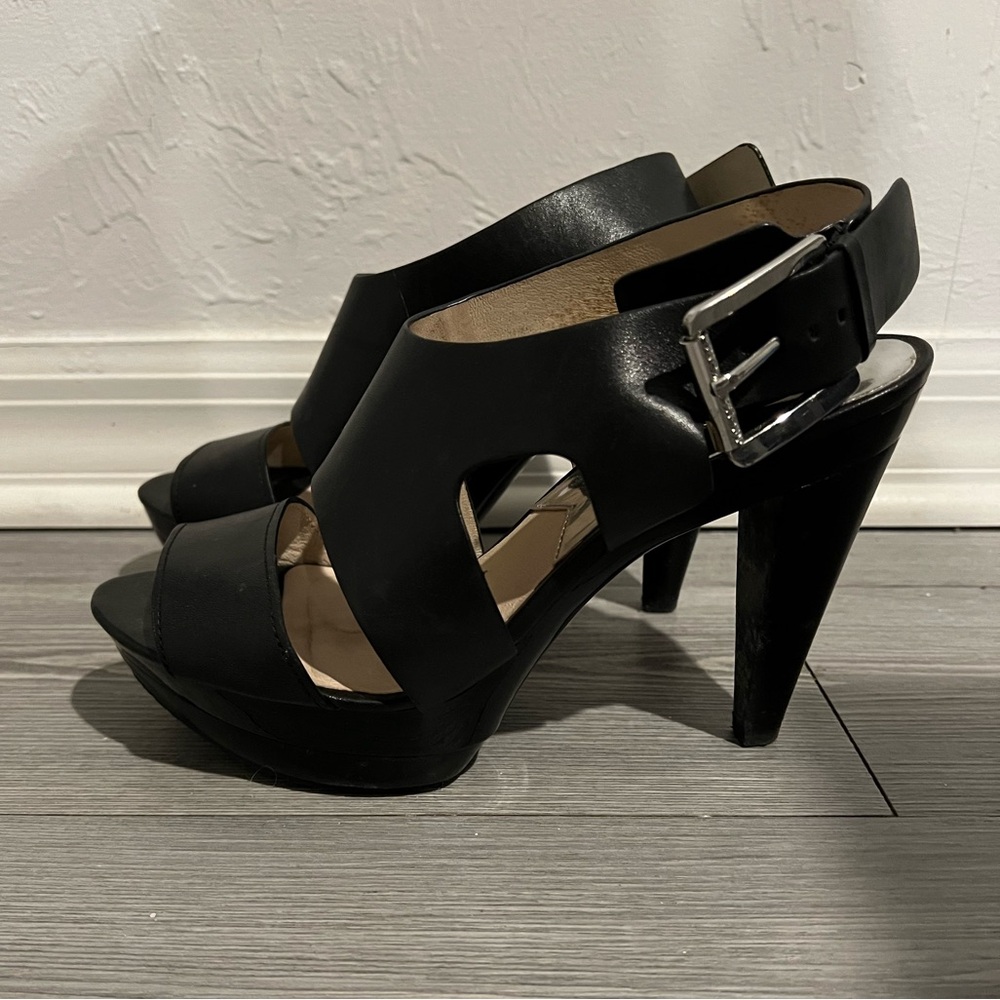 Michael Kors Black Leather Platforms